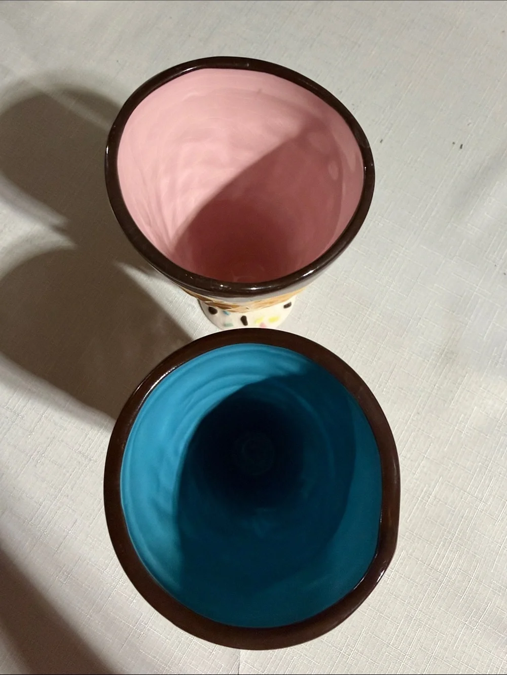 Whimsical Ice Cream Cone Ceramic Vases - Pink & Blue Interiors